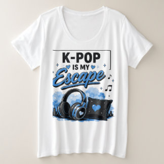 K-POP Is My Escape Kopfhörer Grafik T-Shirt