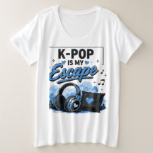K-POP Ist Mein Flucht Kopfhörer Grafik T-Shirt