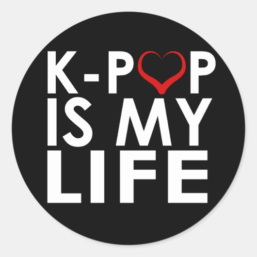K-POP IST MEIN LEBEN ♡ RUNDER AUFKLEBER (Vorderseite)