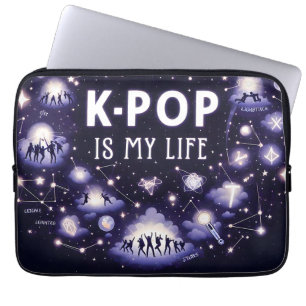 K-Pop ist mein Leben schwimmend unter den Sternen Laptopschutzhülle
