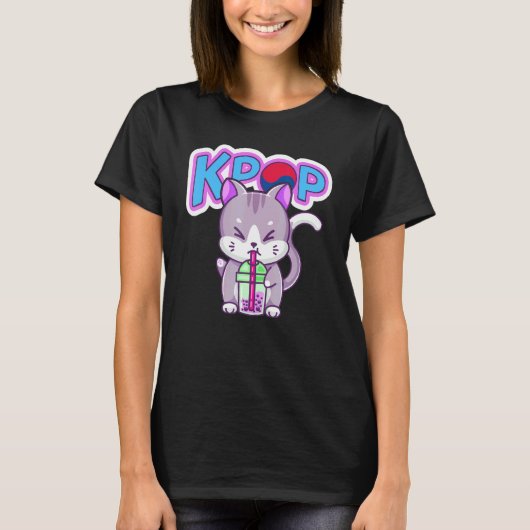 K-Pop-Katze T-Shirt (Vorderseite)