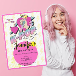 K-Pop Korean Music Star Trendy KPop Geburtstagspar Einladung