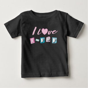 K-Pop Liebe koreanische Musik Fan Black Pink Blau Baby T-shirt