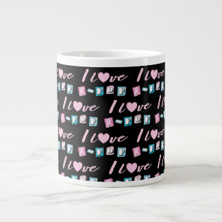 K-Pop Liebe koreanische Musik Fan Black Pink Blau Jumbo-Tasse