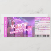 K-Pop Merch Shopping Spree Reveal Ticket Card Einladung (Vorderseite)