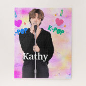 K-Pop Music Fan Boy Band Sängerin Custom Pastel Puzzle (Vertikal)
