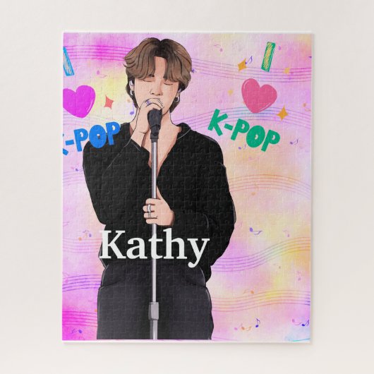 K-Pop Music Fan Boy Band Sängerin Custom Pastel Puzzle (Vertikal)