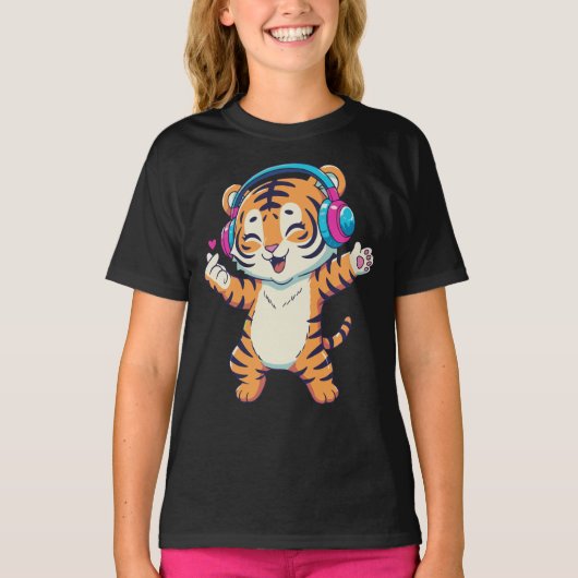 K-pop Music Tiger Dancing T-Shirt (Vorderseite)