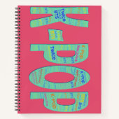 K-Pop Notebook WordArt Kool K Design Notizblock (Vorderseite)