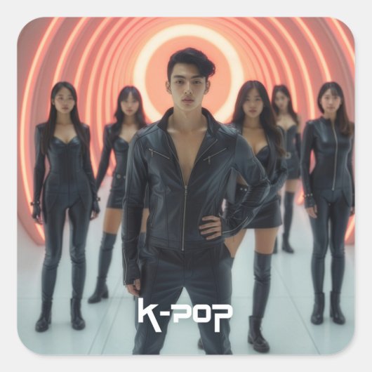 K-POP QUADRATISCHER AUFKLEBER (Vorderseite)