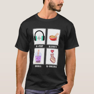 K-Pop Ramen Boba K-Drama Bubble Tea Niedlich Kawai T-Shirt