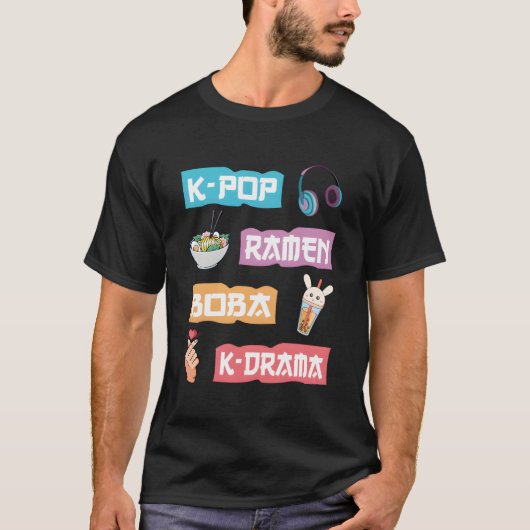 K-Pop Ramen Boba K-Drama - Niedlich Anime Ramen T-Shirt (Vorderseite)