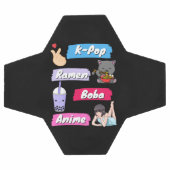 K-Pop, Ramen, Boba und Anime Pop Culture Fan Fußball (Flach)