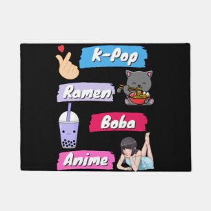K-Pop, Ramen, Boba und Anime Pop Culture Fan Fußmatte