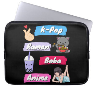 K-Pop, Ramen, Boba und Anime Pop Culture Fan Laptopschutzhülle