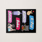 K-Pop, Ramen, Boba und Anime Pop Culture Fan    Puzzle (Horizontal)