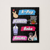 K-Pop, Ramen, Boba und Anime Pop Culture Fan    Puzzle (Vertikal)
