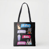 K-Pop, Ramen, Boba und Anime Pop Culture Fan Tasche (Vorderseite)