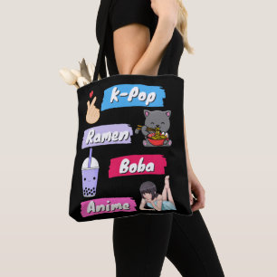 K-Pop, Ramen, Boba und Anime Pop Culture Fan Tasche