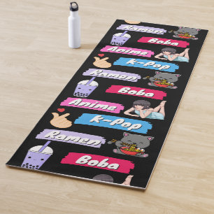 K-Pop, Ramen, Boba und Anime Pop Culture Fan Yogamatte