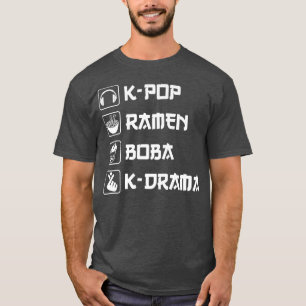K-Pop Ramen Bubble Tea Boba K-Drama Koreanischer P T-Shirt