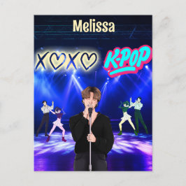 K-Pop Singer auf Bühne XoXo Liebe K-Pop Music Cust Feiertagspostkarte