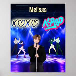 K-Pop Singer auf Bühne XoXo Liebe K-Pop Music Cust Poster