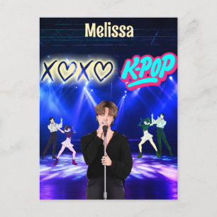 K-Pop Singer auf Bühne XoXo Liebe K-Pop Music Cust Postkarte