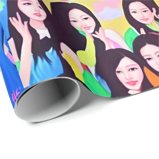 K Pop Wrapping Paper Geschenkpapier (Rolleneckpunkt)