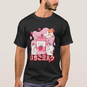 K Strawberry Milk Japanese Kawaii Cat T-Shirt