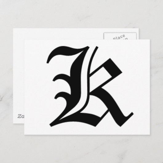 K-Text Altes Englisch Postkarte (Vorne/Hinten)