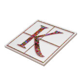 K Trajanus Red Custom Monogram Tile Fliese (Seite)