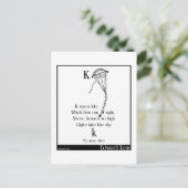 K war ein Drachen Postkarte (Stehend Vorderseite)