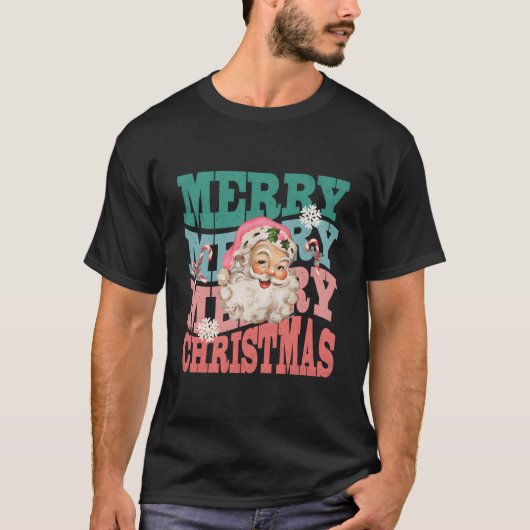 K Weihnachtsmann Froh T-Shirt (Vorderseite)