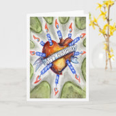 Ka-Boom Herz Karte (Gelbe Blume)