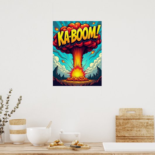 KA-BOOM! Pop Art Explosion Poster (Küche)