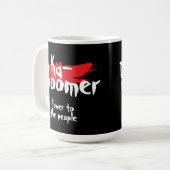 Ka- boomer fun one word minimalist cool trendy kaffeetasse (Vorderseite Links)