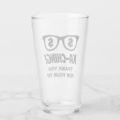 Ka-ching Dollarzeichen in den Augen benutzerdefini Glas (Rückseite)