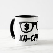 Ka-ching Dollarzeichen in den Augen Kaffeetasse (Vorderseite Links)