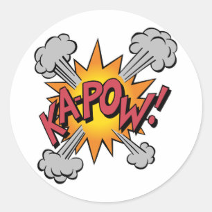 KA-POW! Comic-Book-Grafik Runder Aufkleber