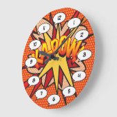 KA-POW Fun Comic Buch Moderne Typografie Große Wanduhr (Winkel)