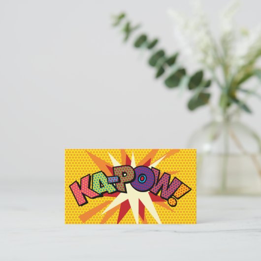 KA-POW Fun Retro Comic Book Visitenkarte (Stehend Vorderseite)