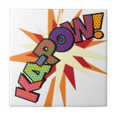 KA-POW Fun Retro Comic Bucht Pop Fliese (Vorderseite)