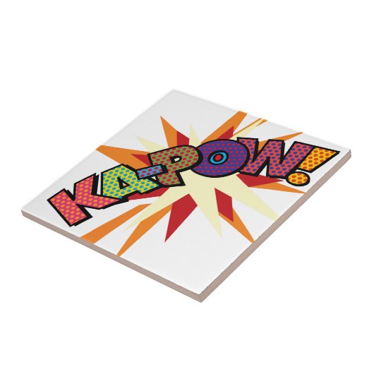 KA-POW Fun Retro Comic Bucht Pop Fliese (Seite)