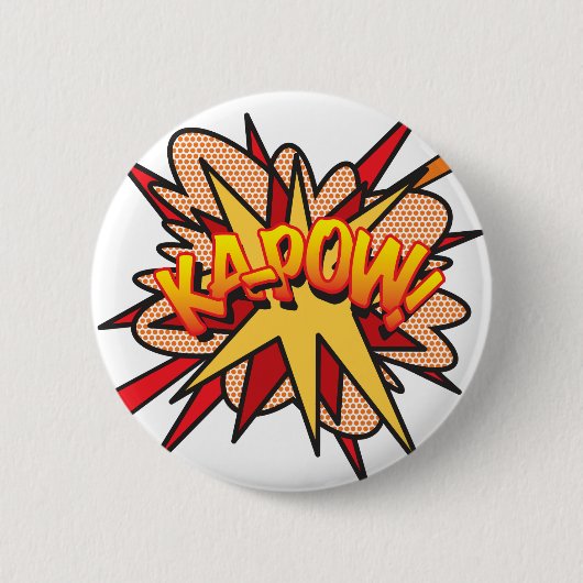 KA-POW Fun Retro Comic Pop Kunst, Dichtung und Mus Button (Vorderseite)
