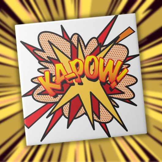 KA-POW Fun Retro Comic Pop Kunst, Dichtung und Mus Fliese