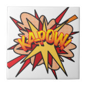 KA-POW Fun Retro Comic Pop Kunst, Dichtung und Mus Fliese (Vorderseite)