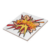 KA-POW Fun Retro Comic Pop Kunst, Dichtung und Mus Fliese (Seite)