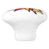 KA-POW Fun Retro Comic Pop Kunst, Dichtung und Mus Keramikknauf (Seitenansicht)