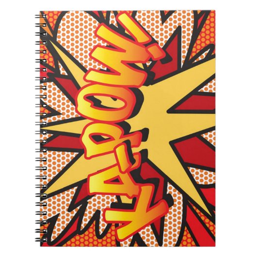 KA-POW Fun Retro Comic Pop Kunst, Dichtung und Mus Notizblock (Vorderseite)